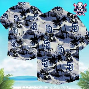 San Diego Serenity – Padres Palm Silhouettes Hawaiian Shirt