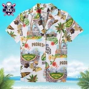 San Diego Sights And Padres Pride – Scenic Montage Aloha Shirt