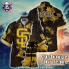 Tropic Of The Padres – MLB San Diego Black Palm Hawaiian Shirt