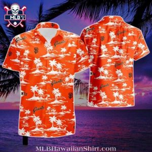 San Francisco Giants Game Day Hawaiian Shirt – Vibrant Orange Palms