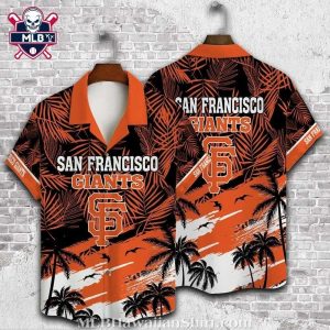 San Francisco Giants Sunset Palm Trees Hawaiian Shirt – SF Giants Tropical Shirt