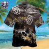 San Diego Padres Ocean Wave And Tropical Foliage Aloha Shirt