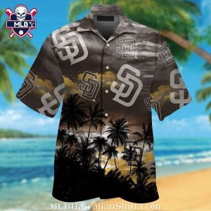 Seascape Serenity Padres Hawaiian Aloha Shirt – San Diego Sunset Edition