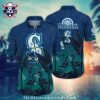 Seattle Mariners Classic Logo Tropical Navy Hawaiian Shirt