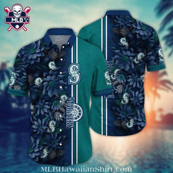 Seattle Mariners Floral Division Green Tropical Hawaiian Shirt