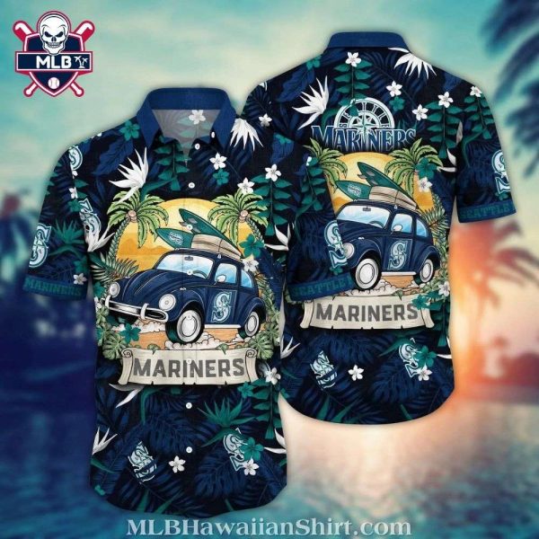 Seattle Mariners Vintage Car Tropical Aloha Shirt