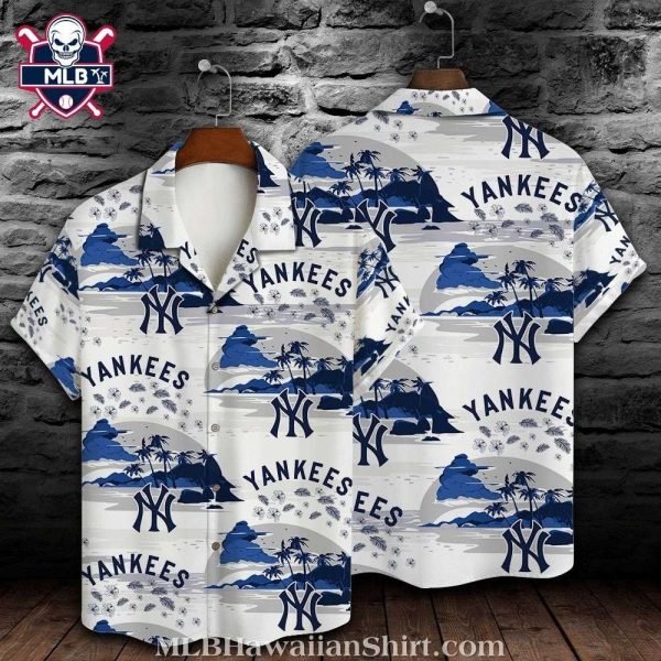 Serene Sky NY Yankees Tropical Shirt – Cloudy Blue Palms