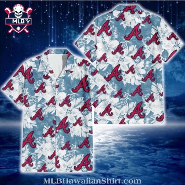 Sky Blue Palm Atlanta Braves Hawaiian Shirt