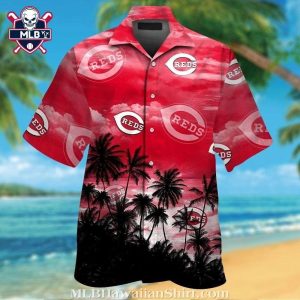 Skyline Sunset Red – Cincinnati Reds Beach Vibes Hawaiian Shirt