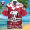 Red Sox Hawaiian Shirt With Snoopy Enjoying Summer Vibes