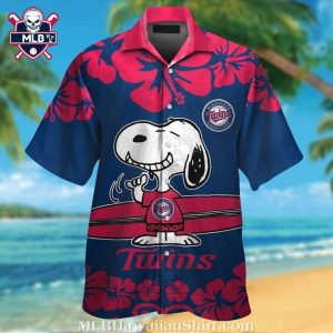 Snoopy Hibiscus Surfboard Minnesota Twins Hawaiian Shirt