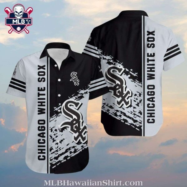 Splashed Art Chicago White Sox Team Colors Aloha Shirt