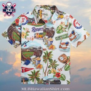 Stadium Palm Tree Texas Rangers Hawaiian Shirt