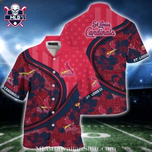 Star-Spangled Cardinals Red And Navy Hawaiian Shirt