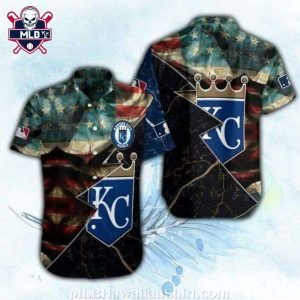 Starry Night Kansas City Royals Hawaiian Shirt – American Flag Thunder Pattern