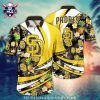 Tropic Of The Padres – MLB San Diego Black Palm Hawaiian Shirt