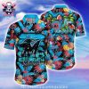 Scarlet Foliage Haven – Miami Marlins Tropical Hawaiian Shirt