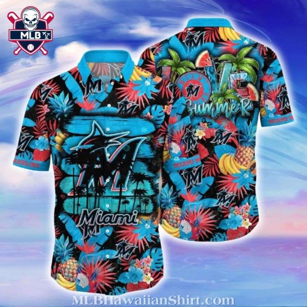 Summer Splash Marlins – Miami Marlins Tropical Hawaiian Shirt