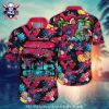 Sundown Palm – Atlanta Braves Red Sunset Tropical Hawaiian Shirt