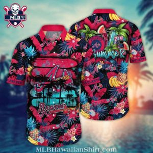 Summer Vibes Atlanta Braves Tropical Hawaiian Shirt – Exotic Fruit Floral Mix