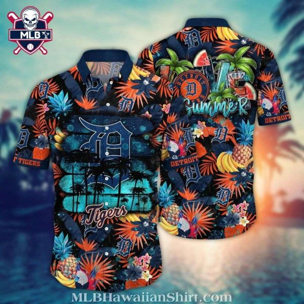 Summer Vibes Detroit Tigers Tropical Hawaiian Shirt