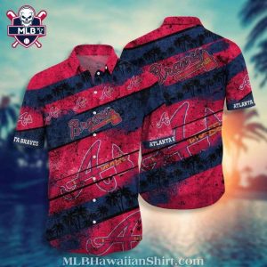 Sundown Palm – Atlanta Braves Red Sunset Tropical Hawaiian Shirt