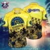 Midnight Pitch – Milwaukee Brewers Navy Floral Aloha Shirt