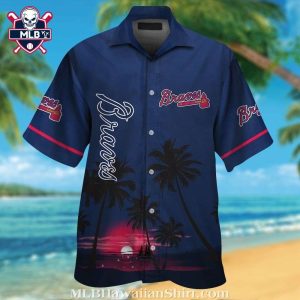 Sunset Palms Atlanta Braves Tropical Hawaiian Shirt – Serene Ocean View