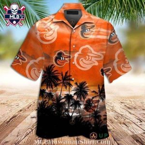 Sunset Palms Baltimore Orioles Aloha Shirt