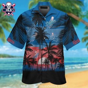 Sunset Palms LA Dodgers Hawaiian Silhouette Shirt