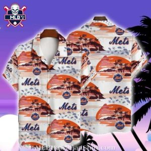 Sunset Palms NY Mets Hawaiian Shirt – Mets Tropical Beachside