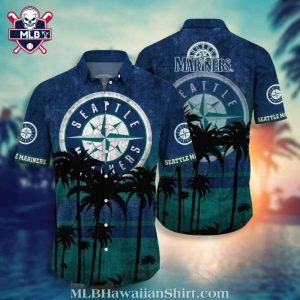 Sunset Palms Seattle Mariners Tropical Hawaiian Shirt