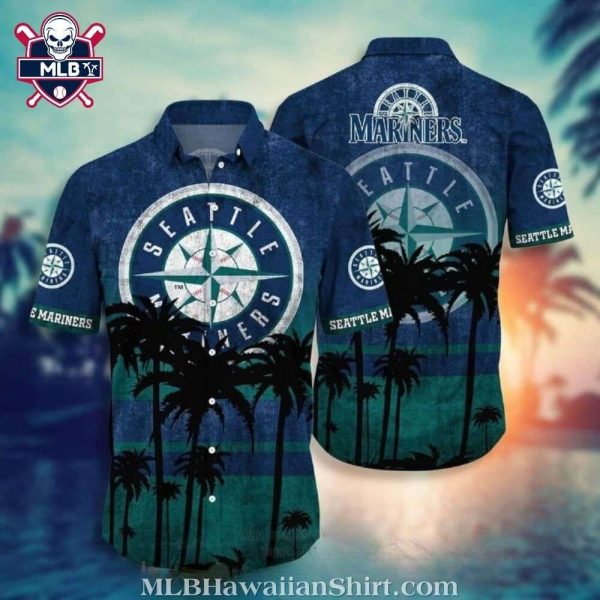 Sunset Palms Seattle Mariners Tropical Hawaiian Shirt