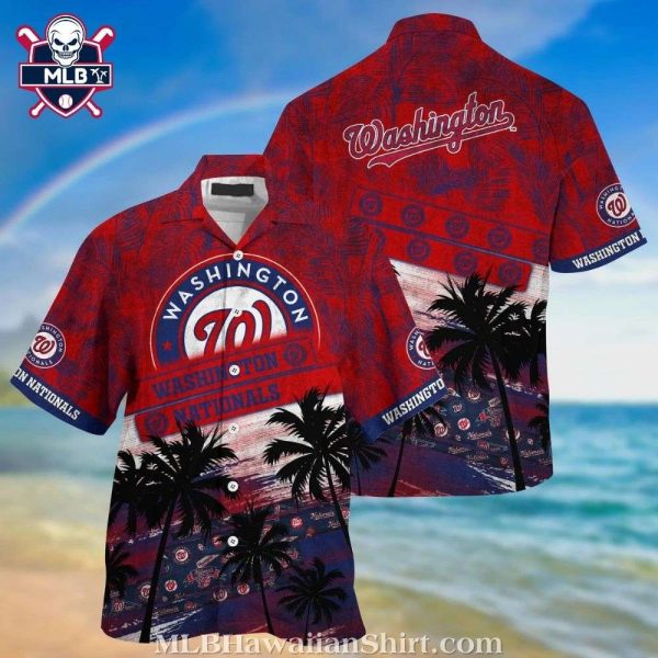 Sunset Palms Washington Nationals Hawaiian Shirt – Nationals Beach Vibe Aloha Shirt