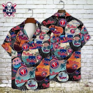 Sunset Serenade – Philadelphia Phillies Beach Scene Hawaiian Shirt