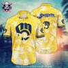 White And Midnight Palm Pitch – Milwaukee Brewers Tropical Shirt