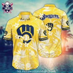 Sunshine Floral Pitcher – Milwaukee Brewers Vibrant Aloha Shirt