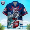 Seattle Mariners Striped Leaf Pattern Aloha Shirt