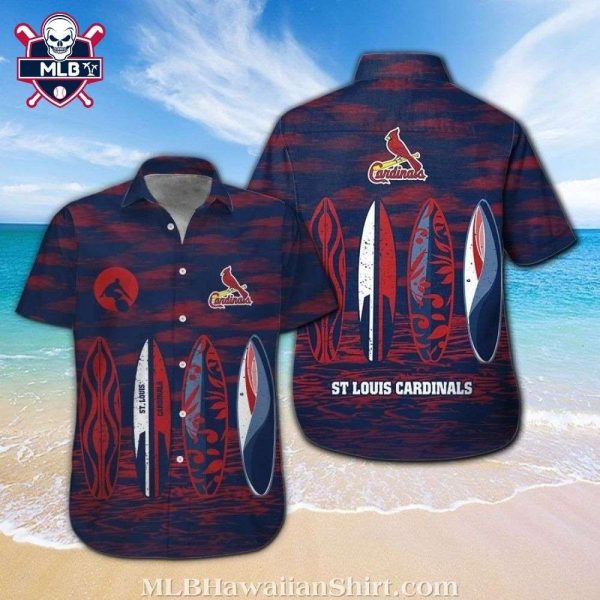 Surf’s Up St. Louis Cardinals Dark Beach Hawaiian Shirt