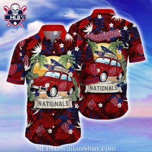 Surf’s Up Washington Nationals Tropical Shirt – Retro Beach Vibes