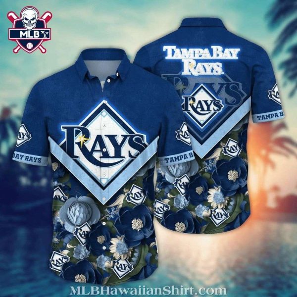 Tampa Bay Rays Blue Floral Fan Hawaiian Shirt