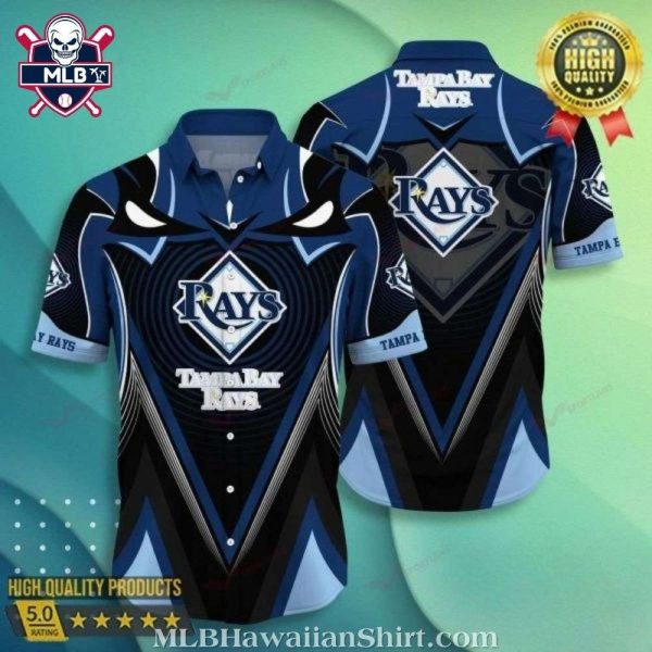 Tampa Bay Rays Bold Geometric Performance Hawaiian Shirt