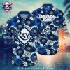 Tampa Bay Rays Classic Blue Floral Aloha Shirt