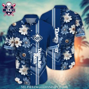 Tampa Bay Rays Floral Stripe Hawaiian Shirt