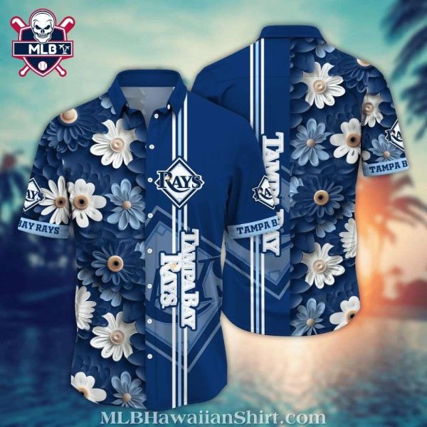 Tampa Bay Rays Floral Stripe Hawaiian Shirt