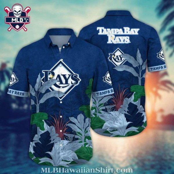 Tampa Bay Rays Jungle Leaf Pattern Hawaiian Shirt