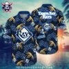 Tampa Bay Rays Monochrome Tribal Pattern Hawaiian Shirt