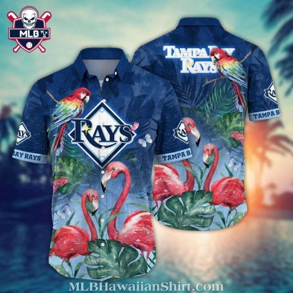 Tampa Bay Rays Parrot And Flamingo Tropical Hawaiian Shirt