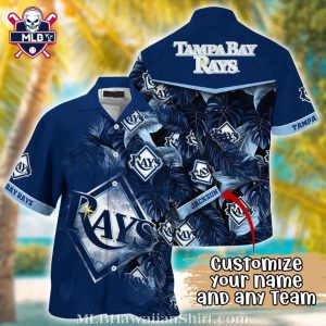 Tampa Bay Rays Personalized Tropical Leaf Aloha Shirt