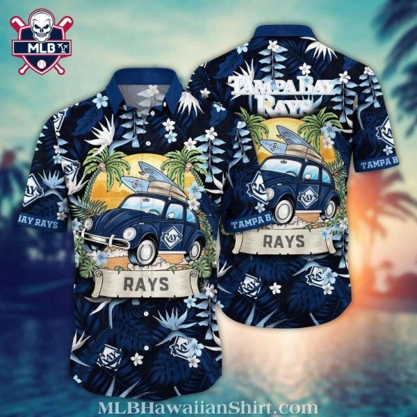 Tampa Bay Rays Retro Car Beach Party Hawaiian Shirt